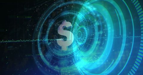 digital dollar symbol with neon blue aura illustrating global finance - Download Free Stock Images Pikwizard.com