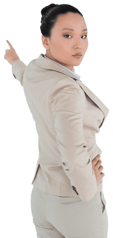 asian businesswoman standing on transparent background with assertive expression - Download Free Stock Videos Pikwizard.com