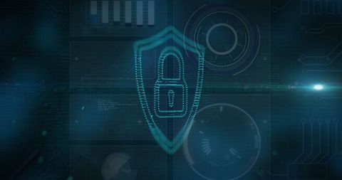 Cybersecurity Lock Over Digital Data Interface - Download Free Stock Images Pikwizard.com