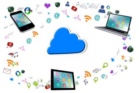 Digital Cloud Communication with Devices on Transparent Background - Download Free Stock Videos Pikwizard.com