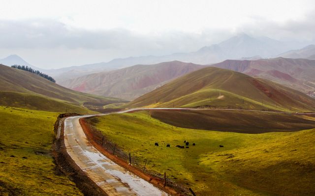 Winding Road Through Lush Green Hills and Majestic Mountains - Download Free Stock Photos Pikwizard.com