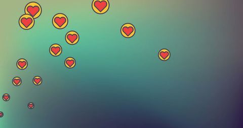 heart icons on gradient background representing digital connections - Download Free Stock Images Pikwizard.com