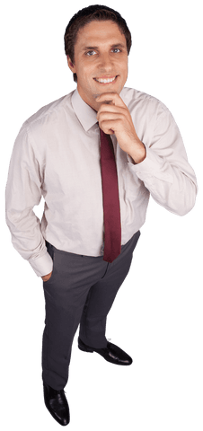 Transparent Piece Transparent Concept Thoughtful Businessman Confident Background