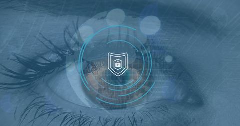 Digital Security Concept with Cyber Eye Interface in Blue Tones - Download Free Stock Images Pikwizard.com
