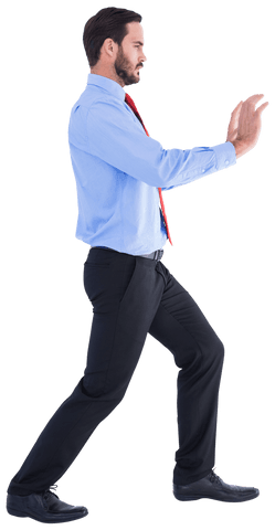 businessman in professional attire pushing against transparent space - Download Free Stock Videos Pikwizard.com