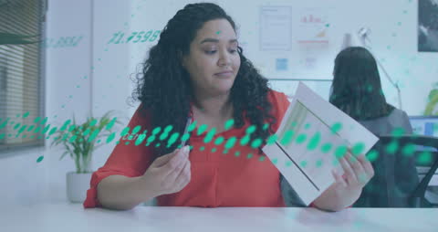 Innovative Technology Integration with Businesswoman in Office