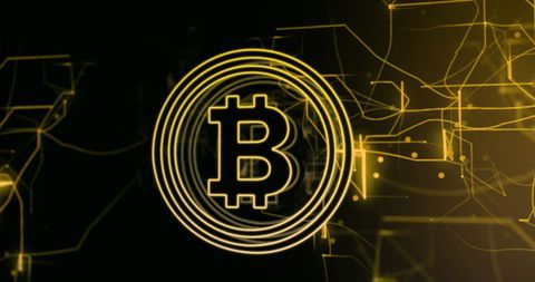 Bitcoin Symbol on Abstract Digital Background - Download Free Stock Images Pikwizard.com