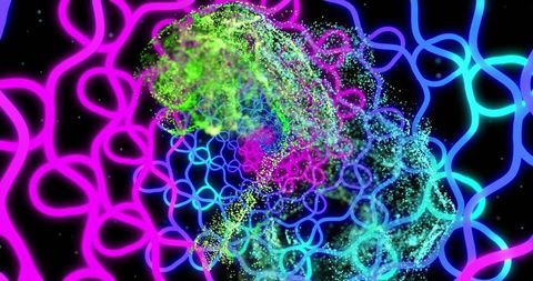 Dynamic Neon Abstract with Vibrant Patterns and Glowing Swirls - Download Free Stock Images Pikwizard.com