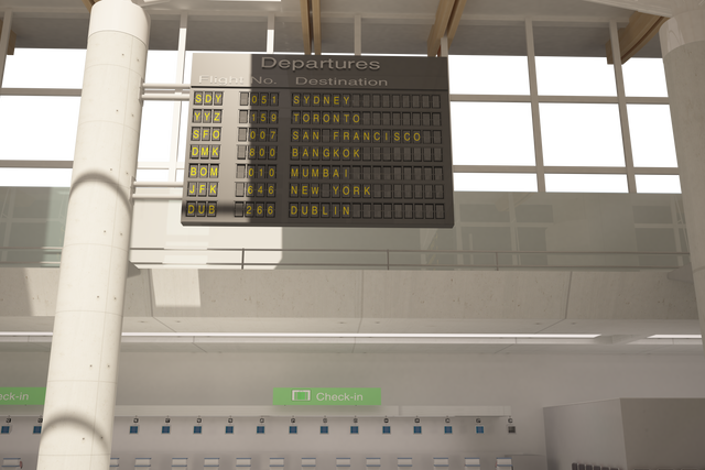 Transparent Flight Departure Board in Airport Terminal - Download Free Stock Videos Pikwizard.com