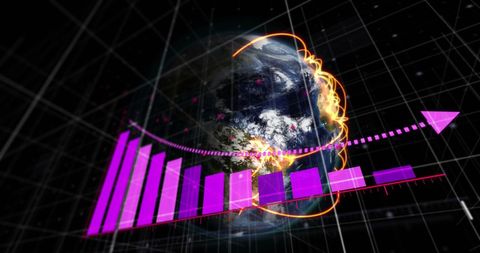 Global Financial Data Visualization with Arrows and Graph - Download Free Stock Images Pikwizard.com
