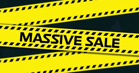 Massive Sale Promotion with Bold Caution Tape Design