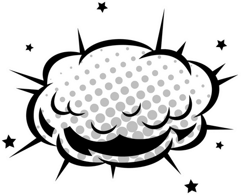 comic-style cloud with halftone dots and stars on transparent background - Download Free Stock Videos Pikwizard.com