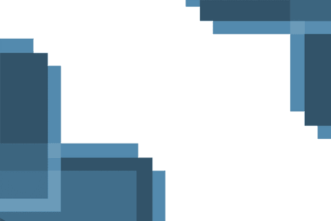 Transparent abstract blue shapes with copy space