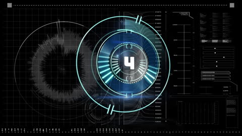 Futuristic Digital Countdown Technology Interface