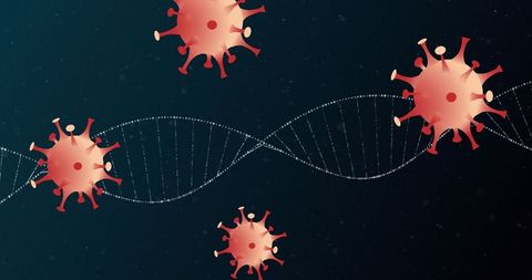COVID-19 Virus Cells with DNA Strand