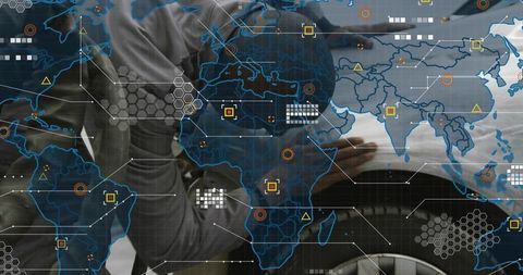 Executive inspecting vehicle with global data overlay and connected mobility concept