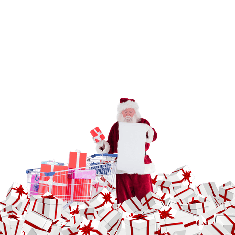 santa claus delivering transparent gift presents from trolley cart - Download Free Stock Videos Pikwizard.com