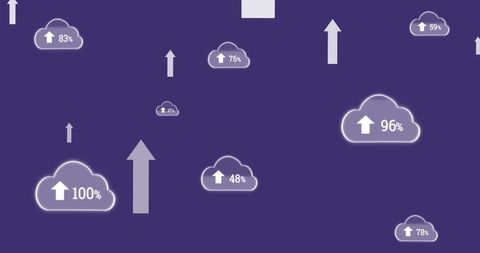 Cloud Computing Growth with Percentage Indicators on Blue Background - Download Free Stock Images Pikwizard.com