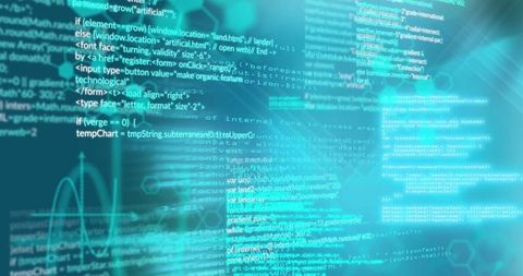 futuristic interface with streaming code and technology overlays - Download Free Stock Images Pikwizard.com