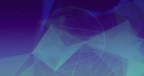 Futuristic Mesh Sphere Rotating in Abstract Digital Space