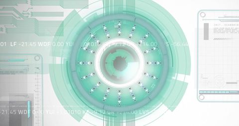 Futuristic Data Processing and Scanning Interface Concept