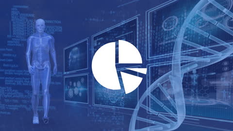 Futuristic Biology DNA Analysis with Data and Graph Visualization