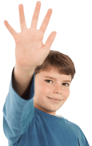 Boy with Raised Hand on Transparent Background - Download Free Stock Videos Pikwizard.com