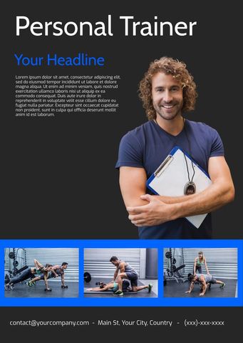 motivational personal trainer promoting gym services - Download Free Stock Templates Pikwizard.com