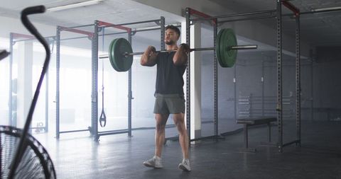 Focused Lifting Barbell for Strength Training in Gym Setting