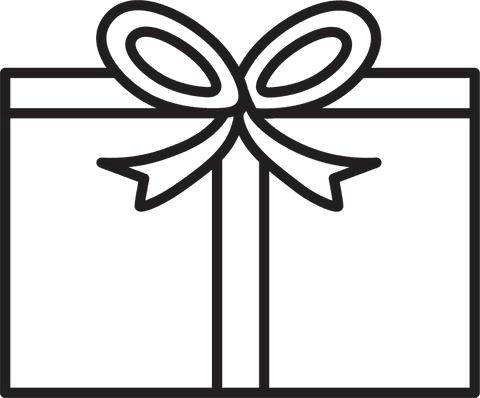Transparent Black Gift Box Icon for Celebration Design