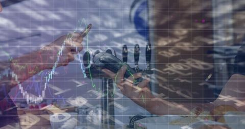 Double Exposure of Mobile Payment and Financial Graphs in Retail Setting