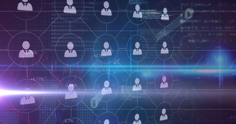Abstract Digital Network with Person Icons and Data Graphics - Download Free Stock Images Pikwizard.com
