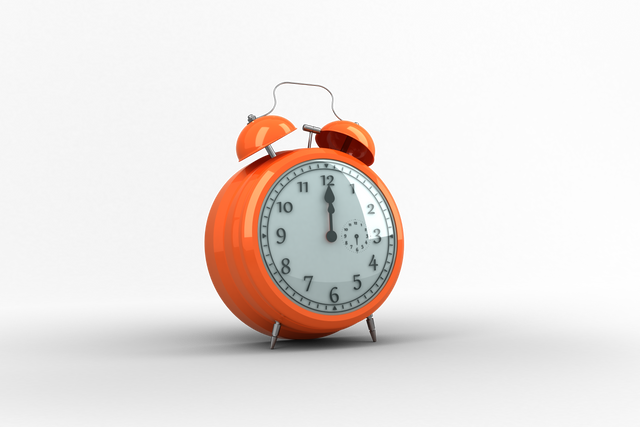 Transparent Illustration of Orange Alarm Clock on White Background - Download Free Stock Videos Pikwizard.com