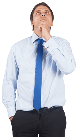 transparent young businessman touching chin thoughtfully - Download Free Stock Videos Pikwizard.com