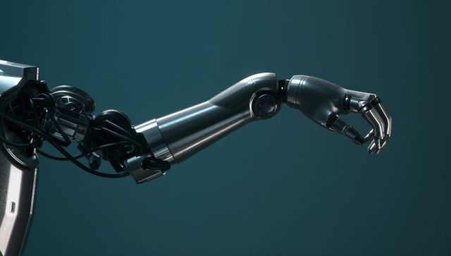 Extending Brushed Metal Articulated Robotic Arm Reaching with Precision Gripper