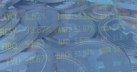 Digital Finance Representation with British Pound Coins