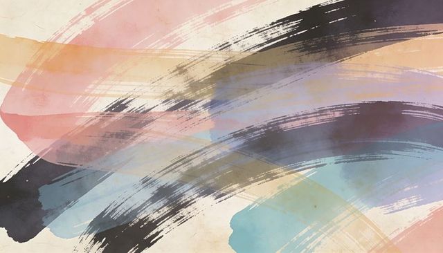 Sweeping pastel brushstrokes creating layered watercolor texture across beige paper