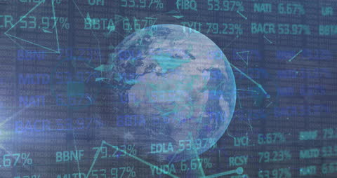 Global Finance Animation with Digital Data Connections