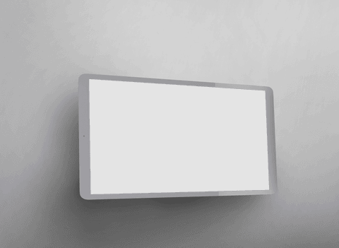 transparent tablet screen dispay on grey wall background - Download Free Stock Videos Pikwizard.com