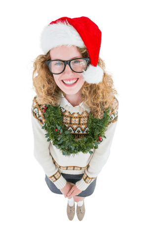 Transparent Festive Hipster with Glasses and Santa Hat - Download Free Stock Videos Pikwizard.com