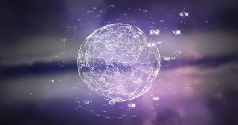 Digital Interface with Data Processing over Electric Storm - Download Free Stock Images Pikwizard.com