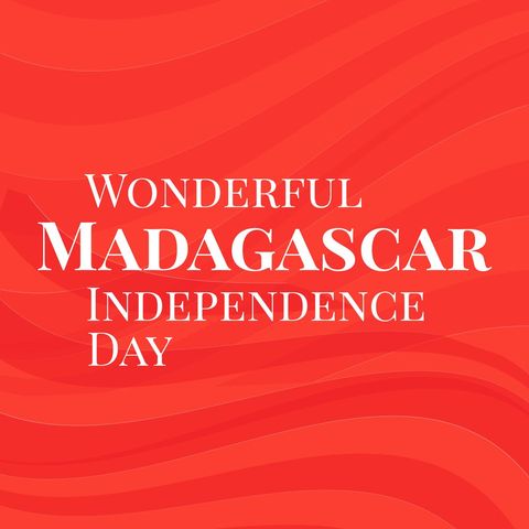 Madagascar Independence Day Celebration with Red Waves - Download Free Stock Templates Pikwizard.com