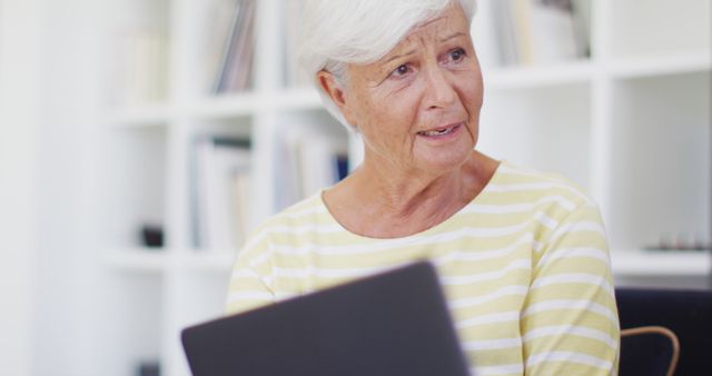 Senior Woman with Laptop Developing New Skills - Download Free Stock Images Pikwizard.com