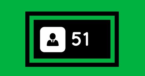 Illustration of 51 User Icon on Green Background