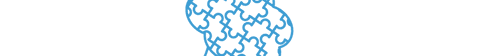 Transparent puzzle elements illustration with blue pieces