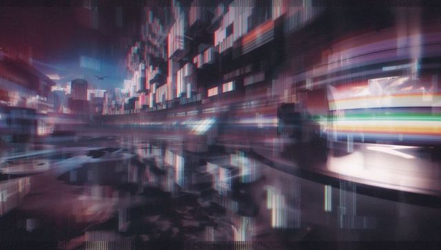 Futuristic Cyberpunk Cityscape with Neon Reflections