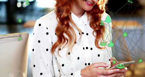 Woman Engaging with Smartphones and Digital Connectivity