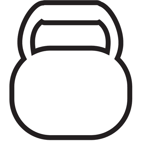White dumbbell silhouette with transparent background for health concepts