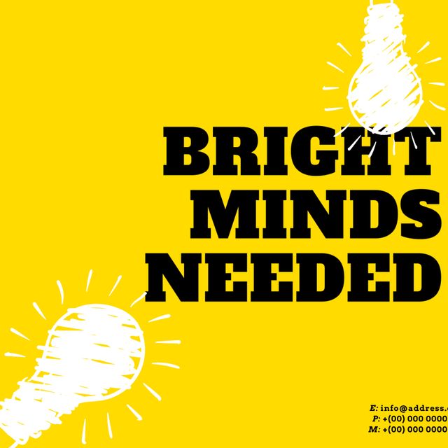 Innovative Job Recruitment Poster with Bright Lightbulb Icons - Download Free Stock Templates Pikwizard.com