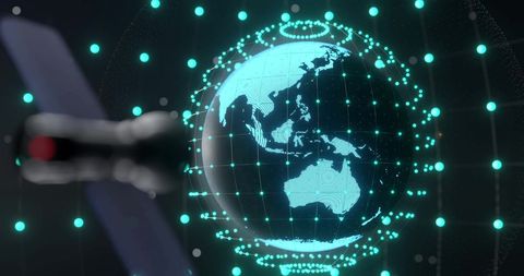 Global ai data processing with network connections illustration
